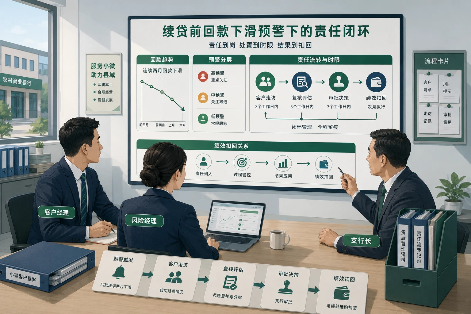 2026年农商行续贷前回款下滑预警下的责任划分与扣回规则