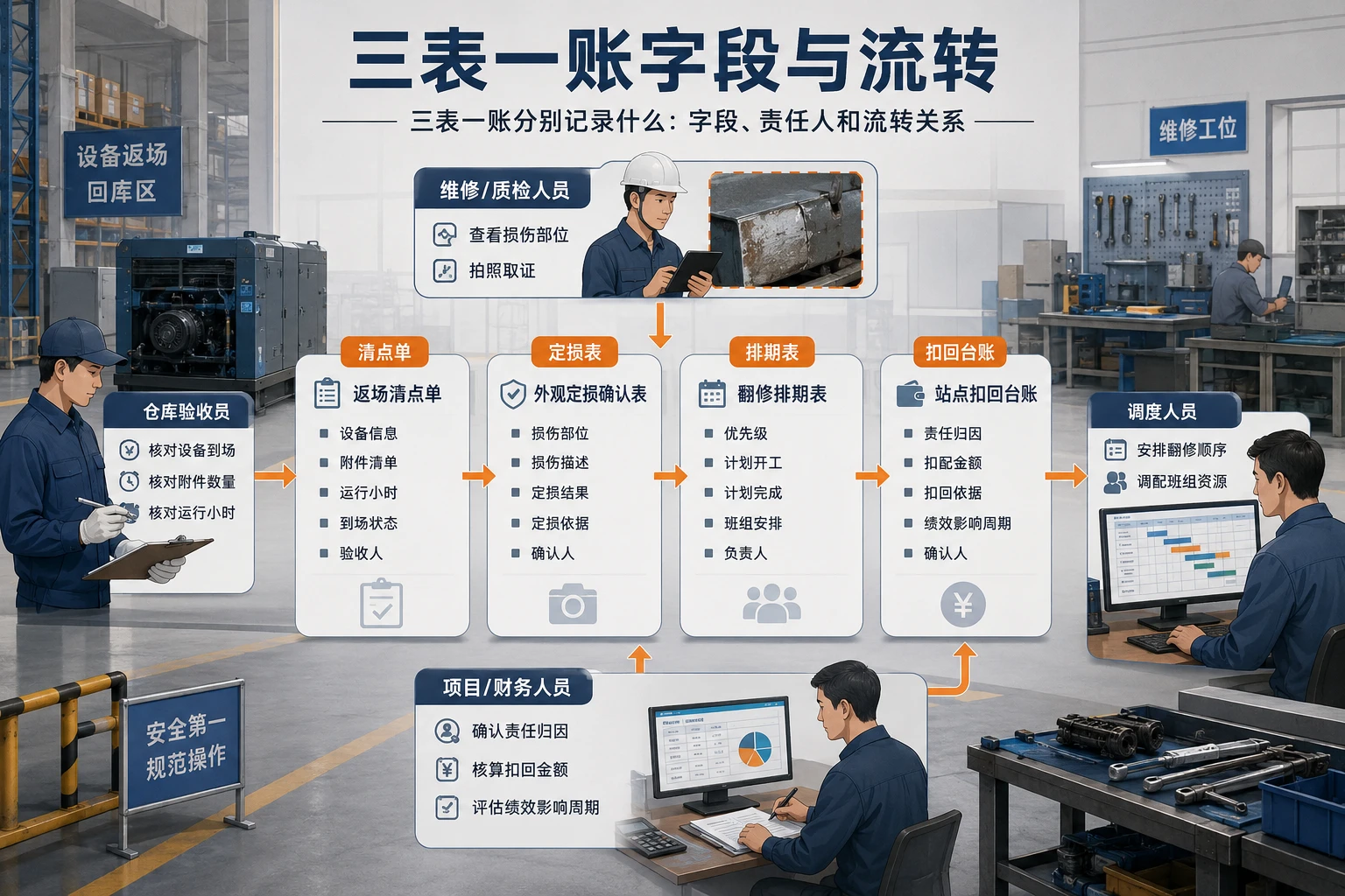 季度退租返场清点定损表与站点扣回台账设计（2026年版）