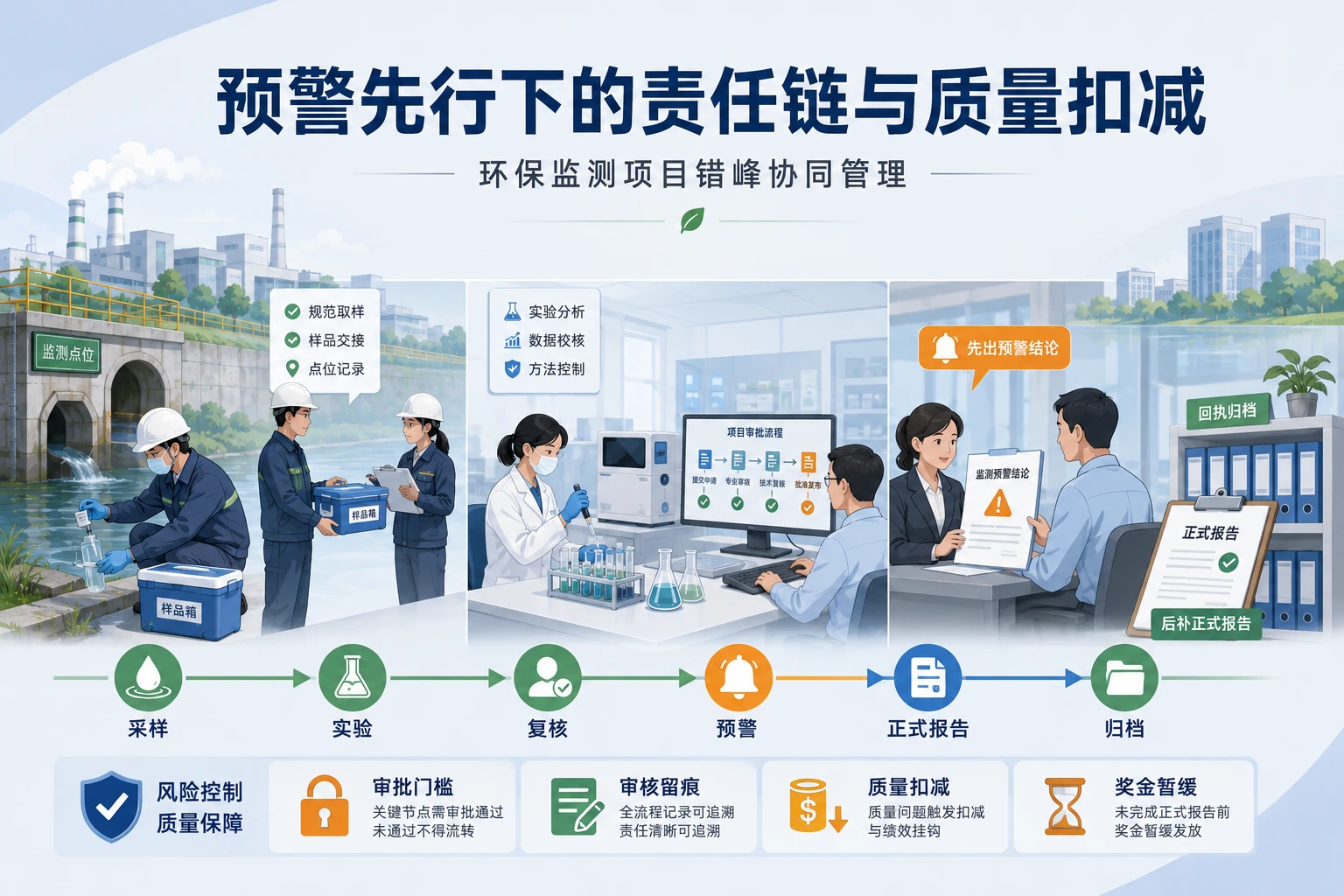 环保监测预警先行场景下责任链与质量扣减机制设计