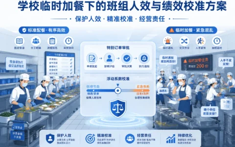 临时加餐冲击班组人效？学校团餐绩效校准与浮动系数管理方案（2026年版）