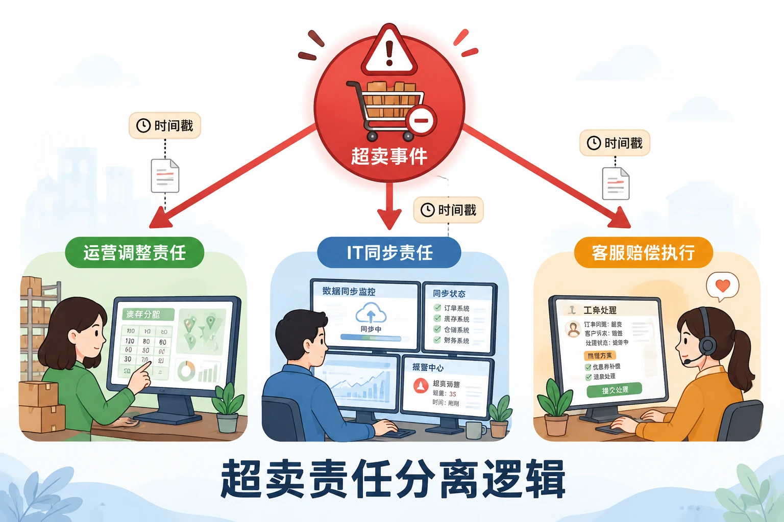 跨境电商多平台超卖三方责任归因与奖金扣减校准