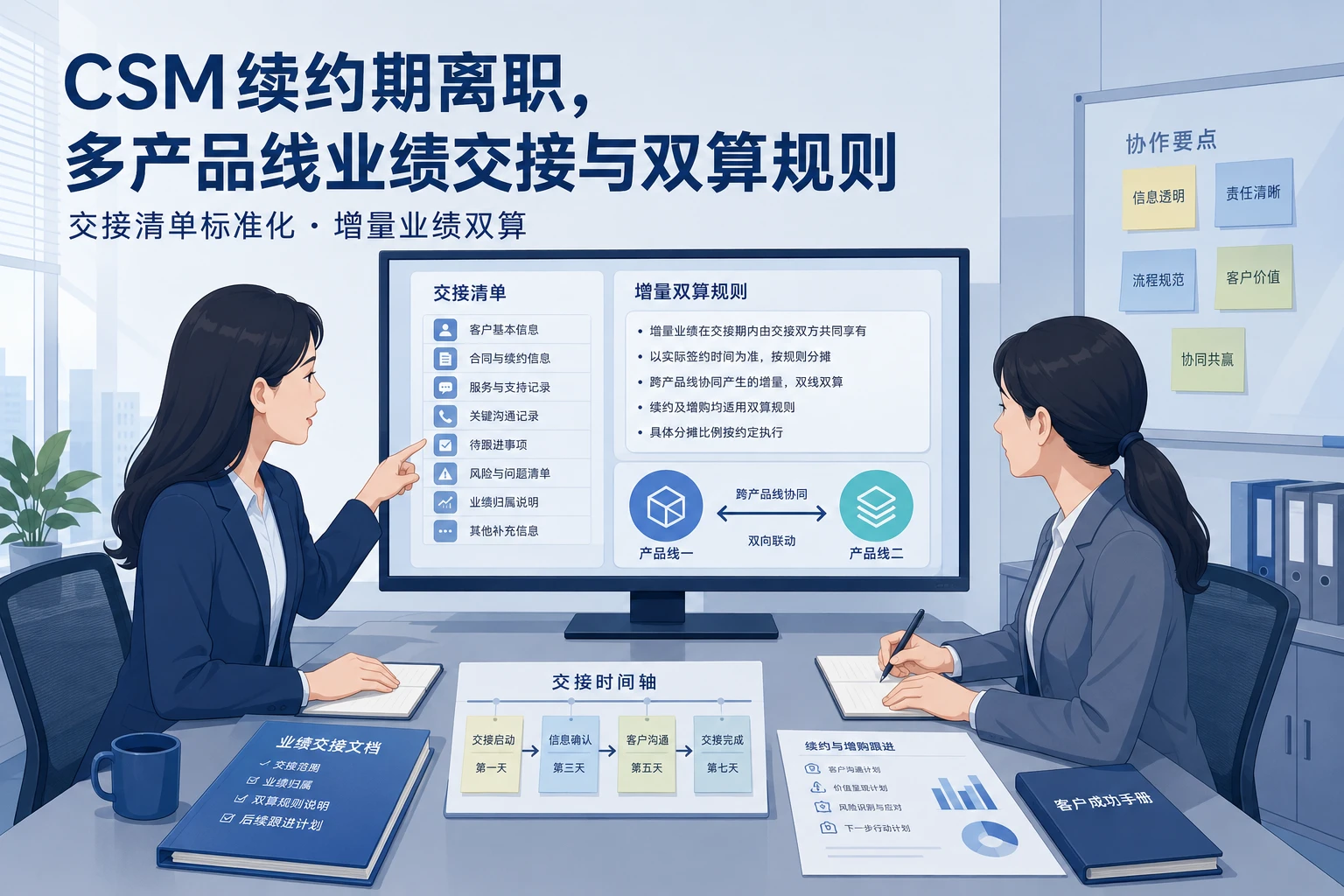 CSM续约期离职，多产品线业绩交接与双算规则设计（2026年版）