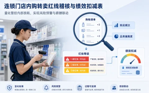 连锁门店内购转卖稽核与绩效扣减模板：量化指标与红线设定指南