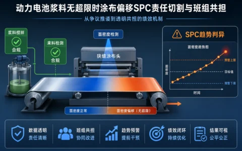 涂布面密度偏移却无超限记录？动力电池SPC趋势判异与班组绩效共担方案