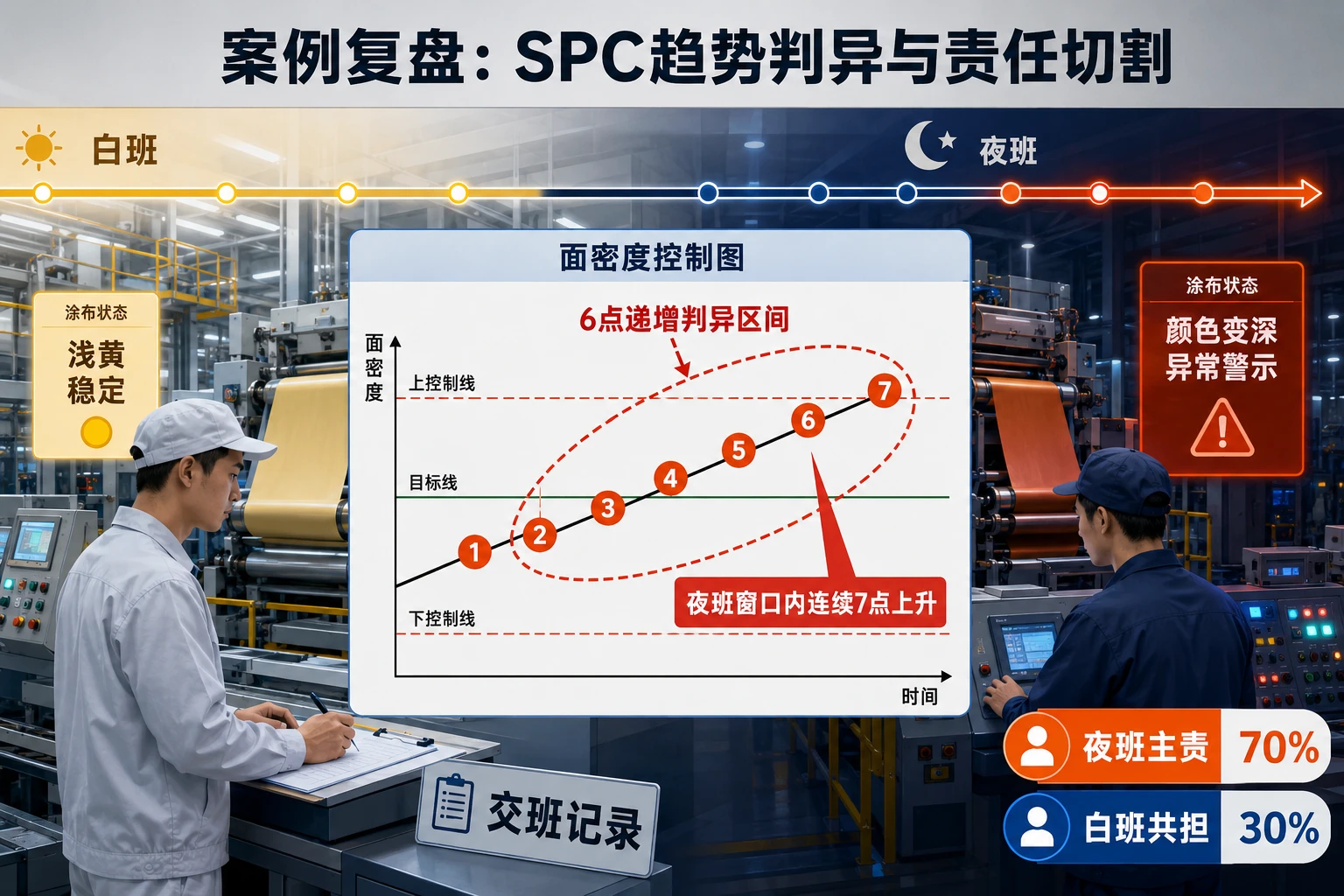 动力电池浆料无超限时涂布偏移SPC责任切割与班组共担