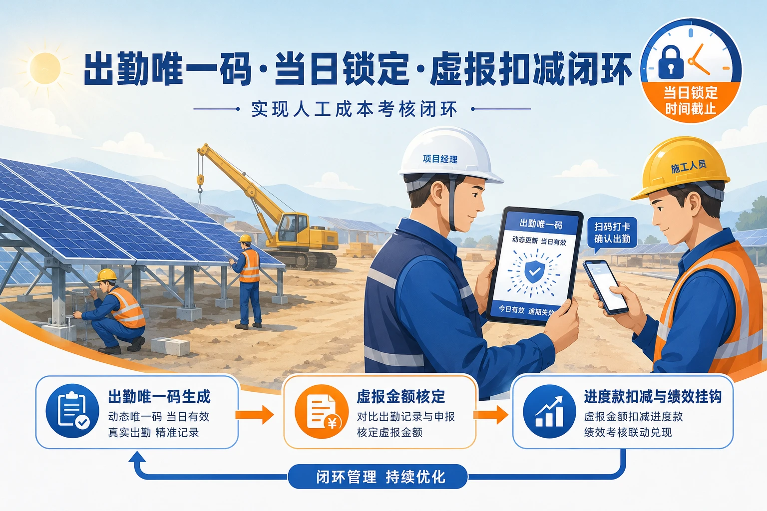 2026年光伏EPC出勤唯一码当日锁定与虚报扣减模板
