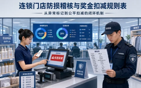 连锁门店防损稽核与班组奖金扣减模板：标签套差价闭环管理方案