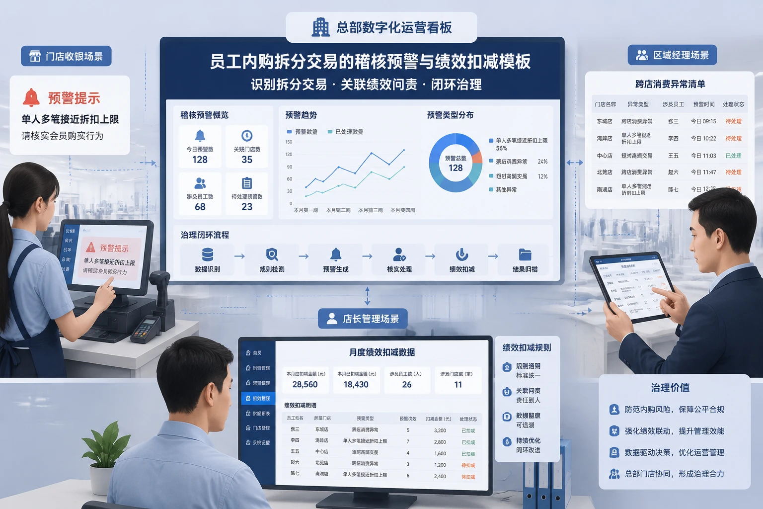 2026年连锁门店员工内购拆分交易的稽核预警与绩效扣减模板