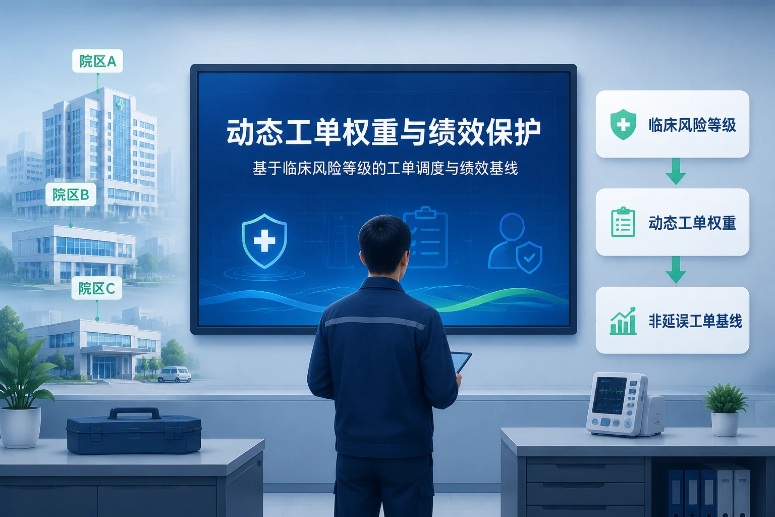 医疗器械多院区报修冲突的动态工单权重与绩效保护（2026年版）