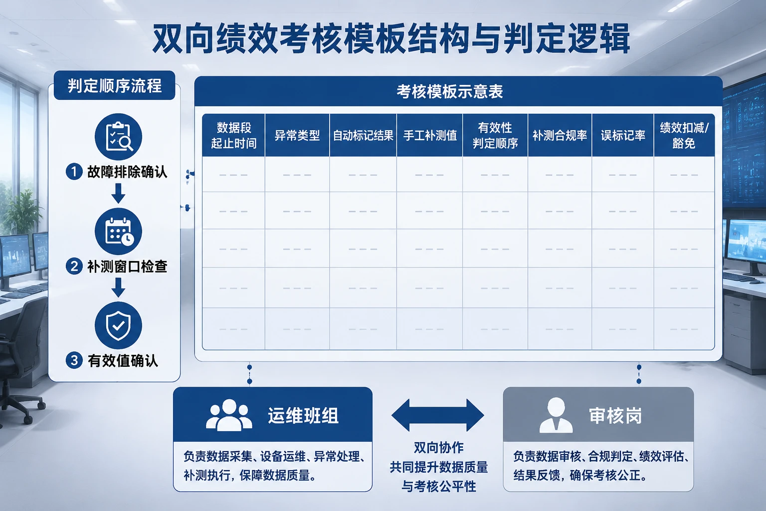 2026年污染源在线异常数据补测与自动审核绩效冲突双向考核表