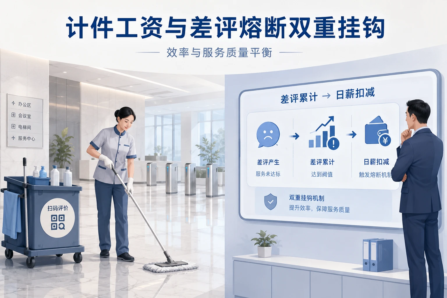 2026年物业保洁面积计件工资差评熔断与日薪扣减模板