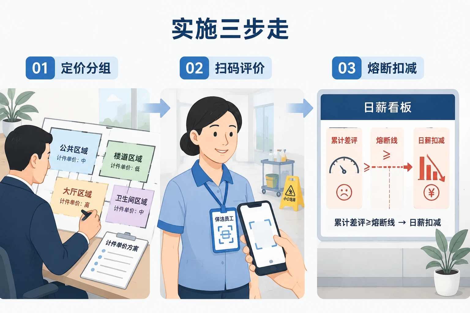 2026年物业保洁面积计件工资差评熔断与日薪扣减模板