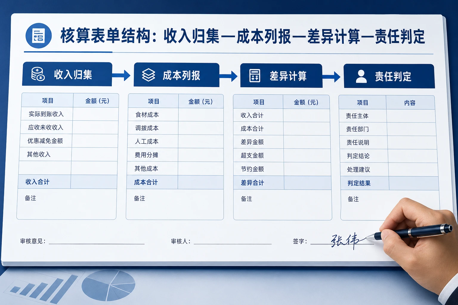 2026年团餐项目点利润包干成本超支责任核算与绩效挂钩表