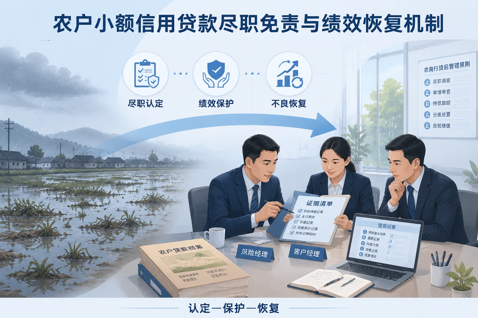 农户小额信用贷款自然灾害不良尽职免责与绩效恢复机制