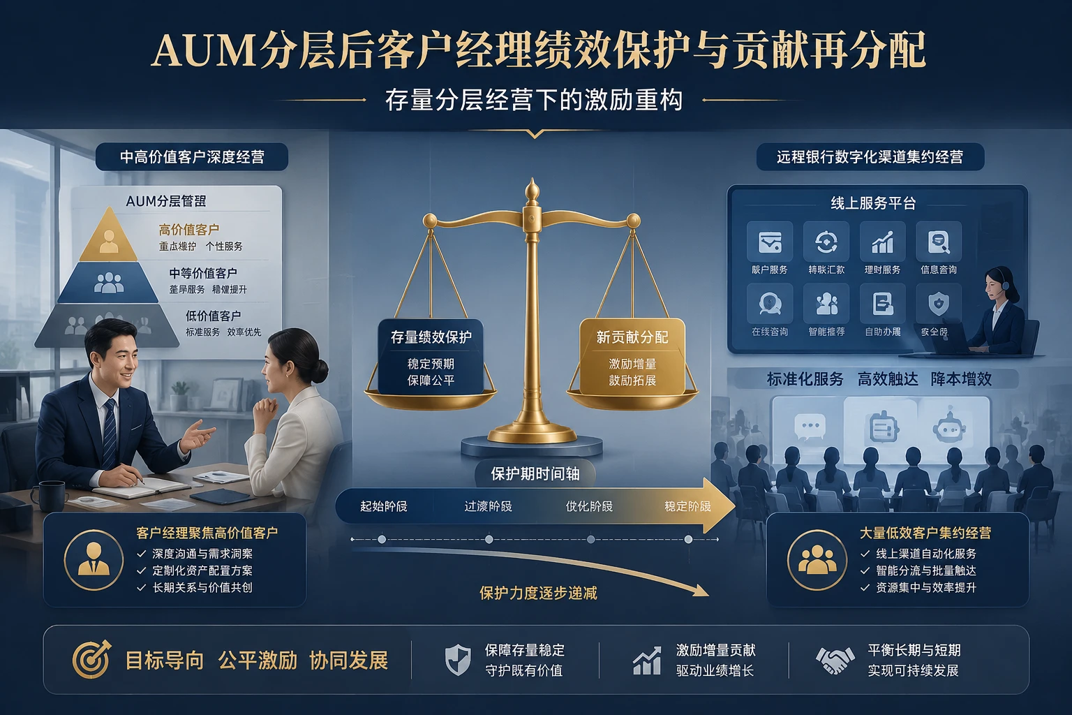中小银行AUM分层后客户经理绩效保护与贡献再分配方案