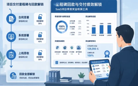 2026年SaaS实施交付里程碑回款考核表模板：交付经理季度奖金解锁与延期扣减工具