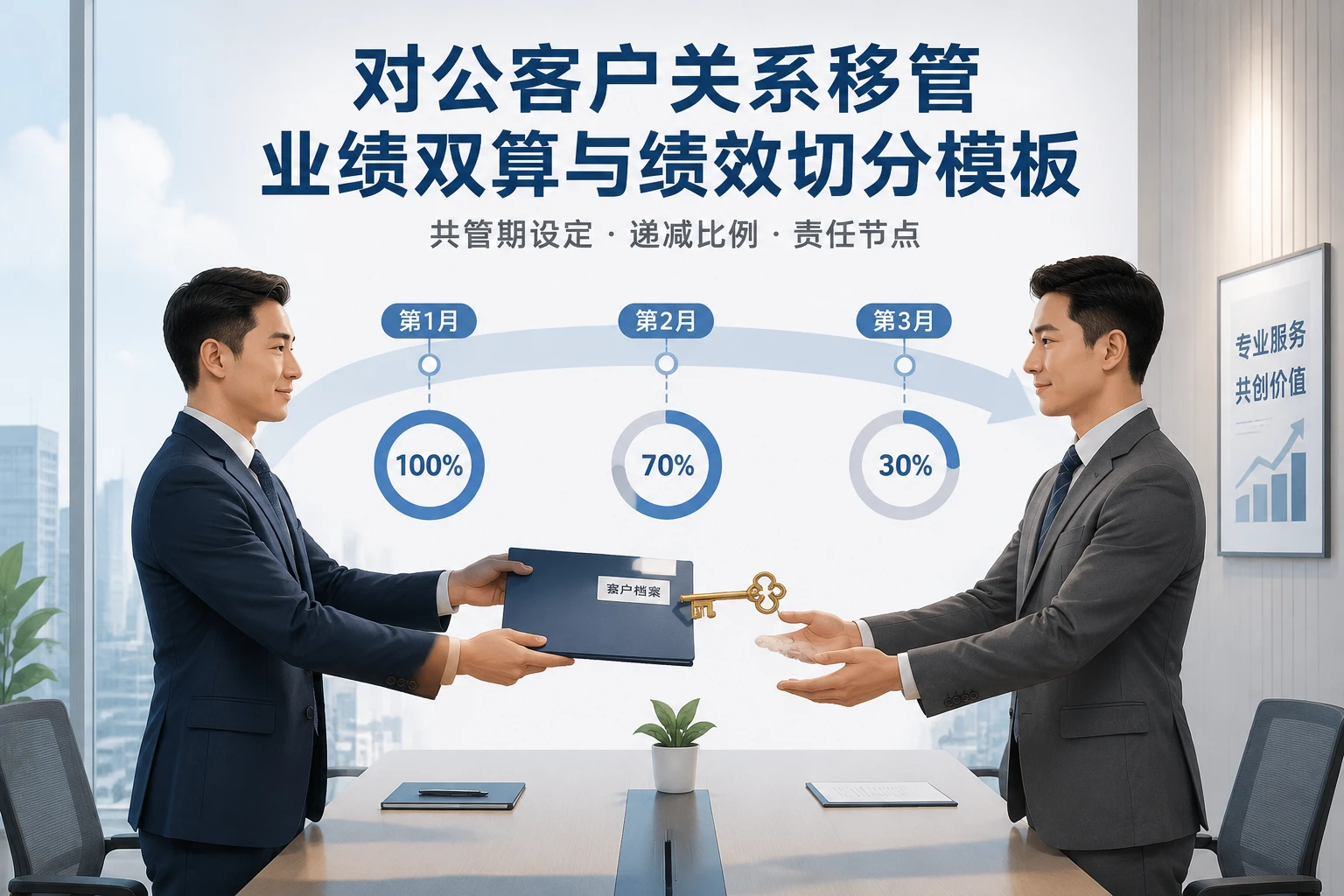 对公客户关系移管期业绩双算递减比例与责任切分节点设定模板（2026年版）