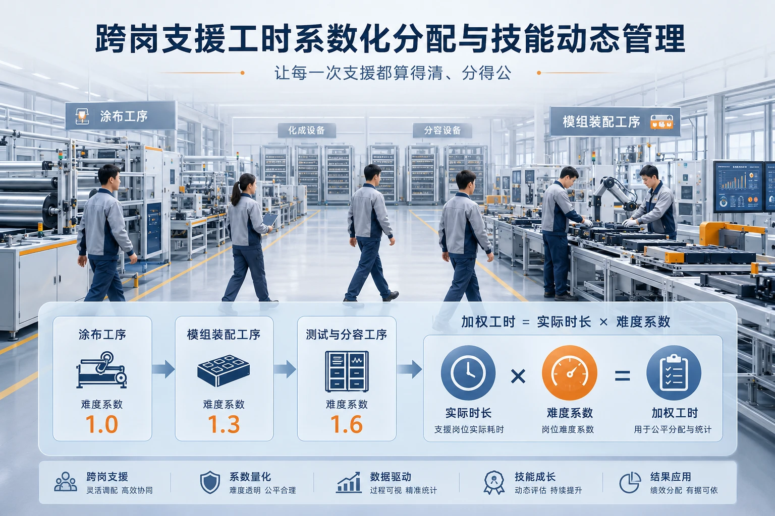 2026年动力电池多能工跨岗支援工时难度系数分配与技能降级规则