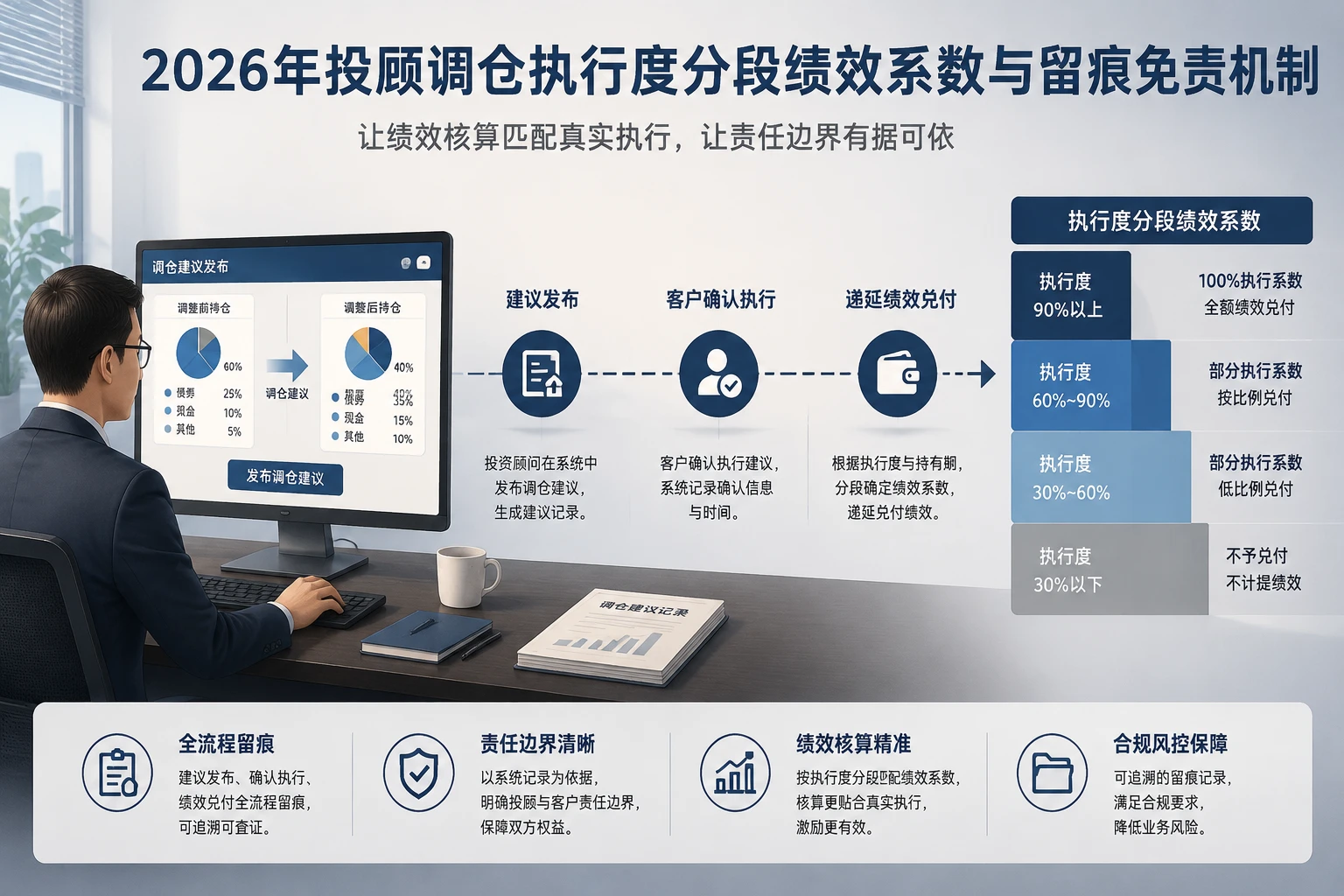 2026年投顾调仓执行度分段绩效系数与留痕免责机制