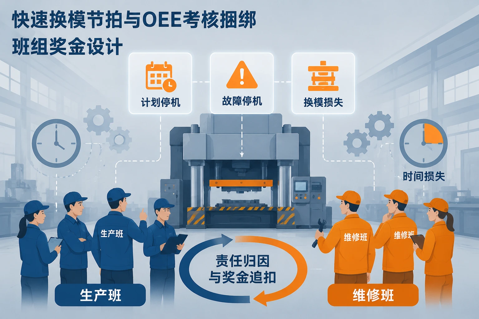 2026年冲压车间快速换模节拍与OEE捆绑的班组奖金考核设计实操）