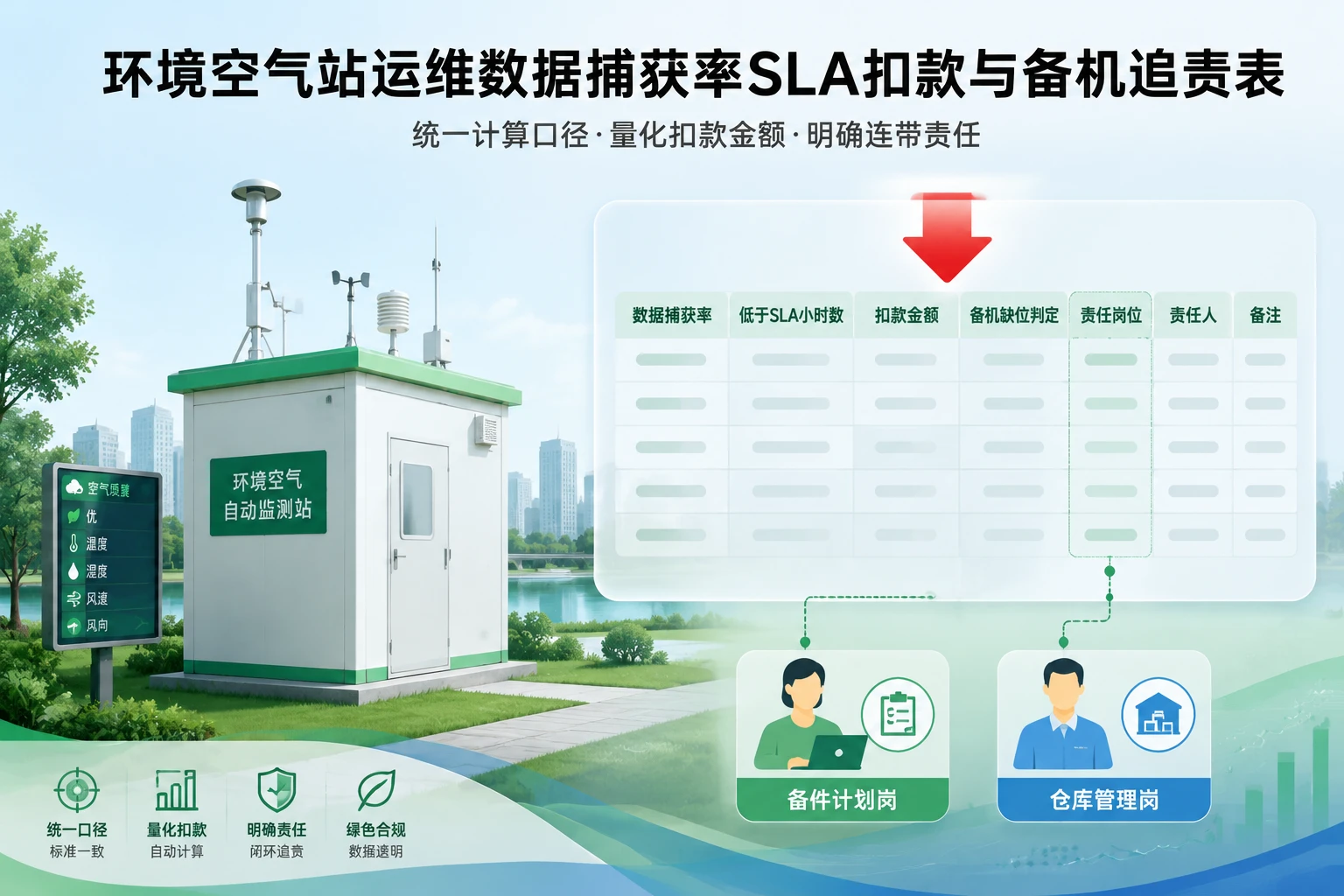 2026年环境空气站运维数据捕获率SLA扣款与备机缺位追责表