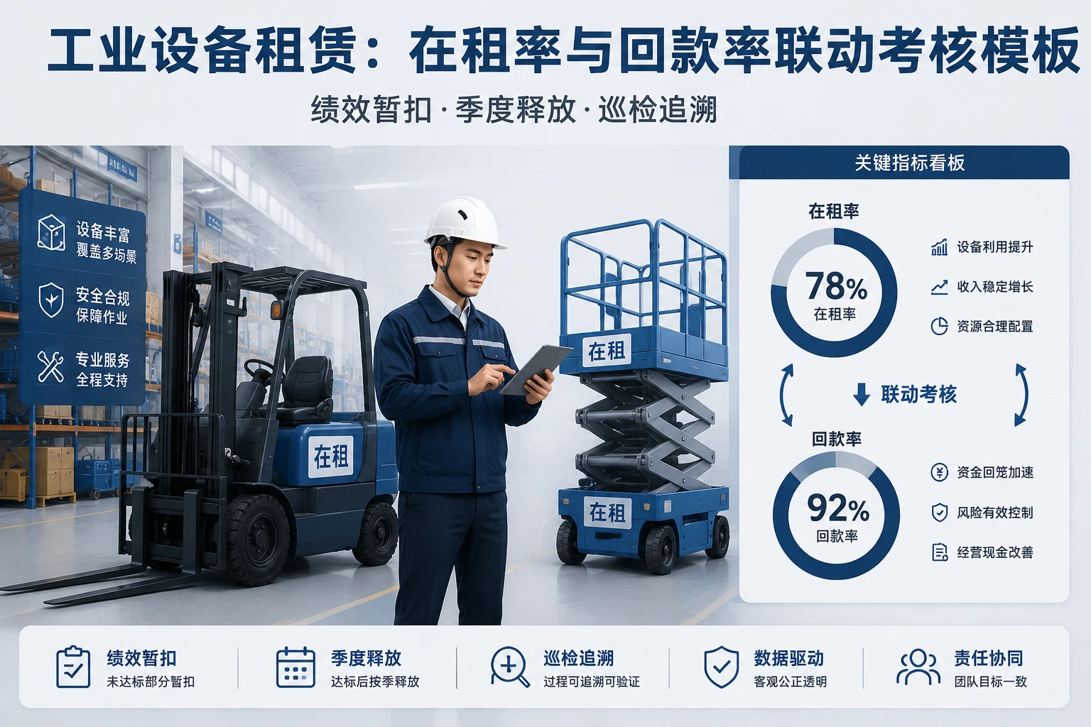 工业设备租赁区域绩效联动：在租率与回款率考核模板（2026年版）