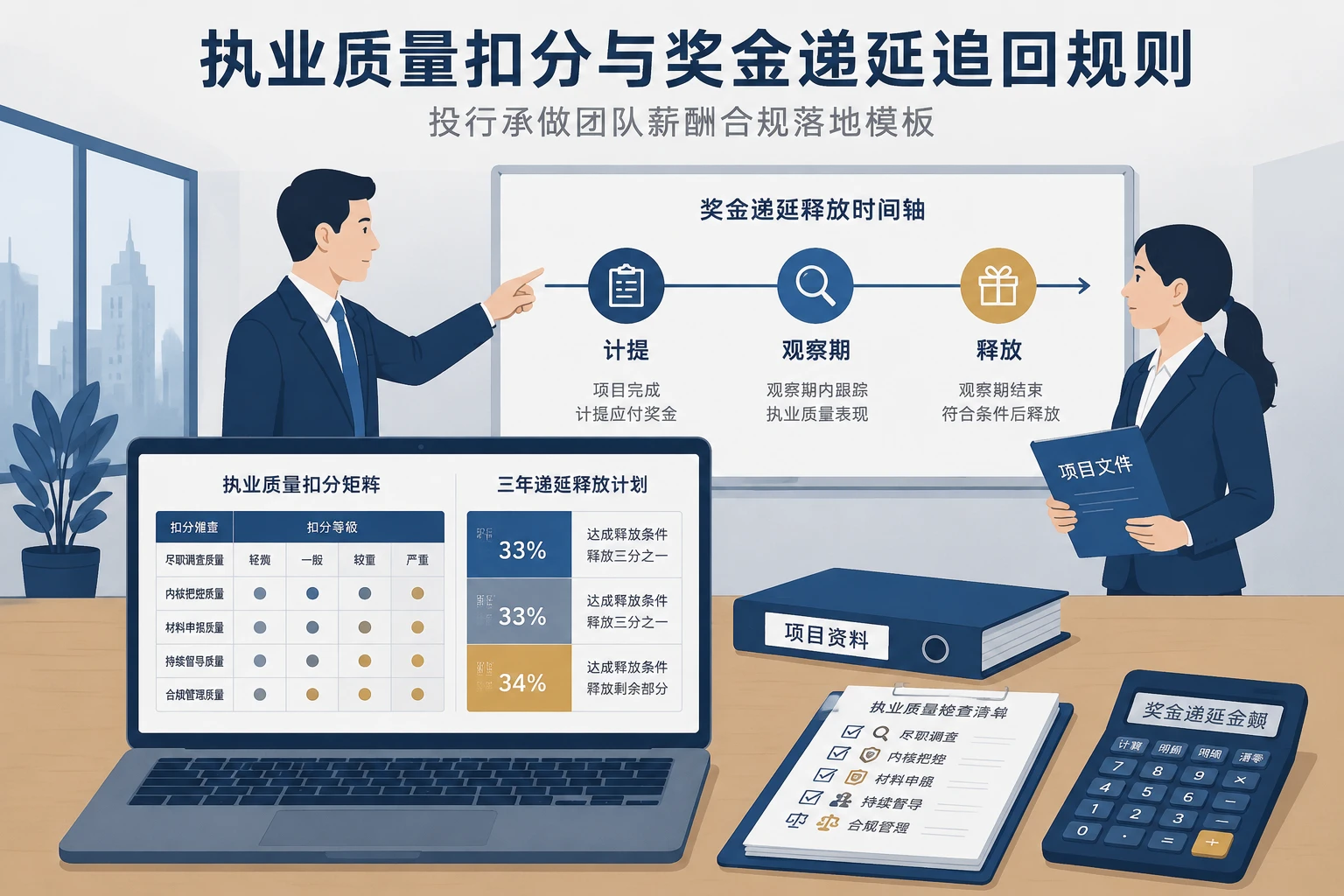 投行承做执业质量扣分与奖金递延追回规则模板