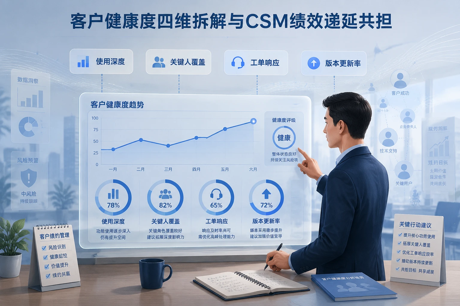 2026年SaaS客户健康度四维拆解与CSM绩效递延共担方案
