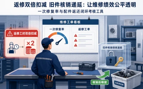 家电售后维修技师返修双倍扣减与旧件核销绩效递延表实操版）