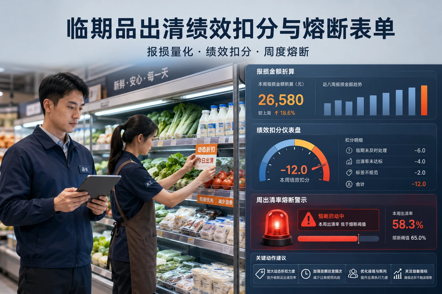 社区生鲜临期品出清绩效扣分与熔断表单(附品类难度系数表)(2026年版)