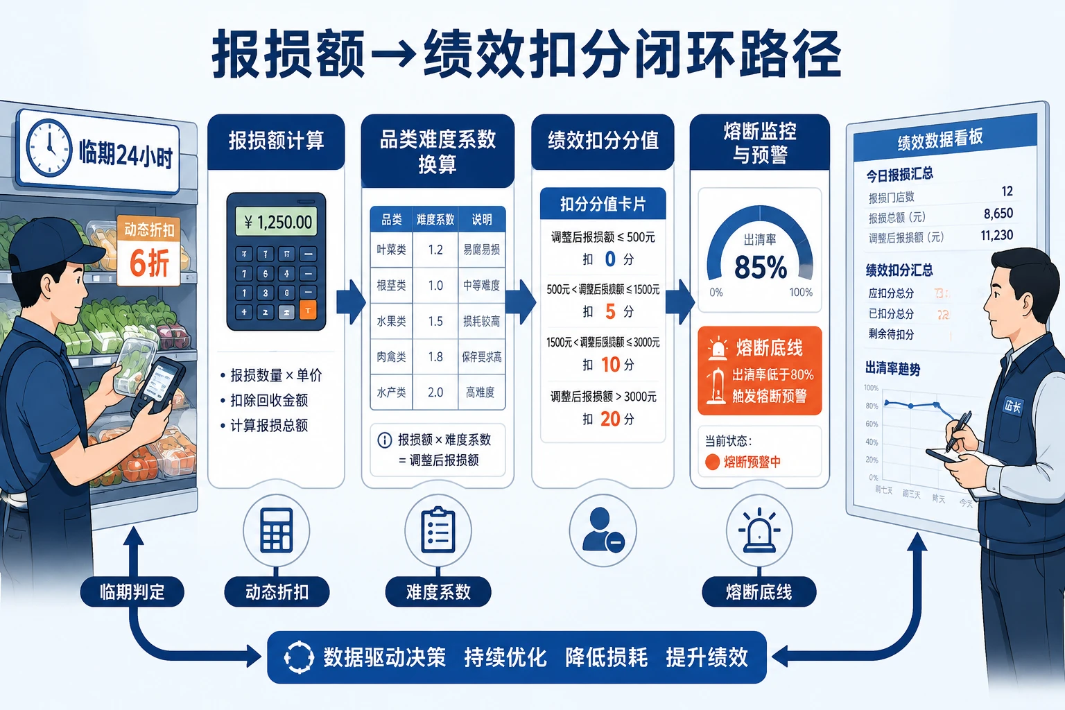 社区生鲜临期品出清绩效扣分与熔断表单(附品类难度系数表)(2026年版)