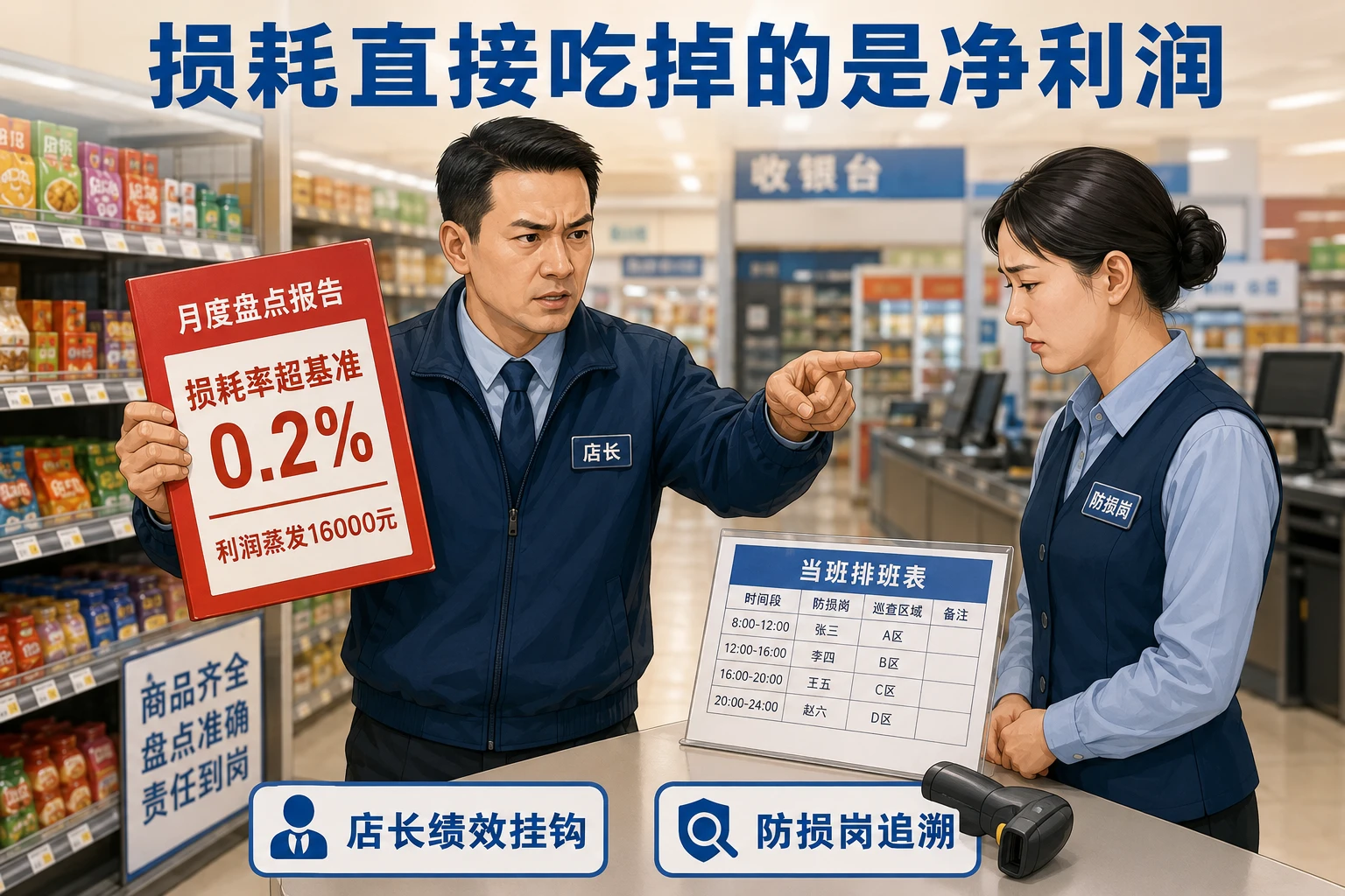 2026年连锁零售门店损耗率超基准值绩效扣减核算表