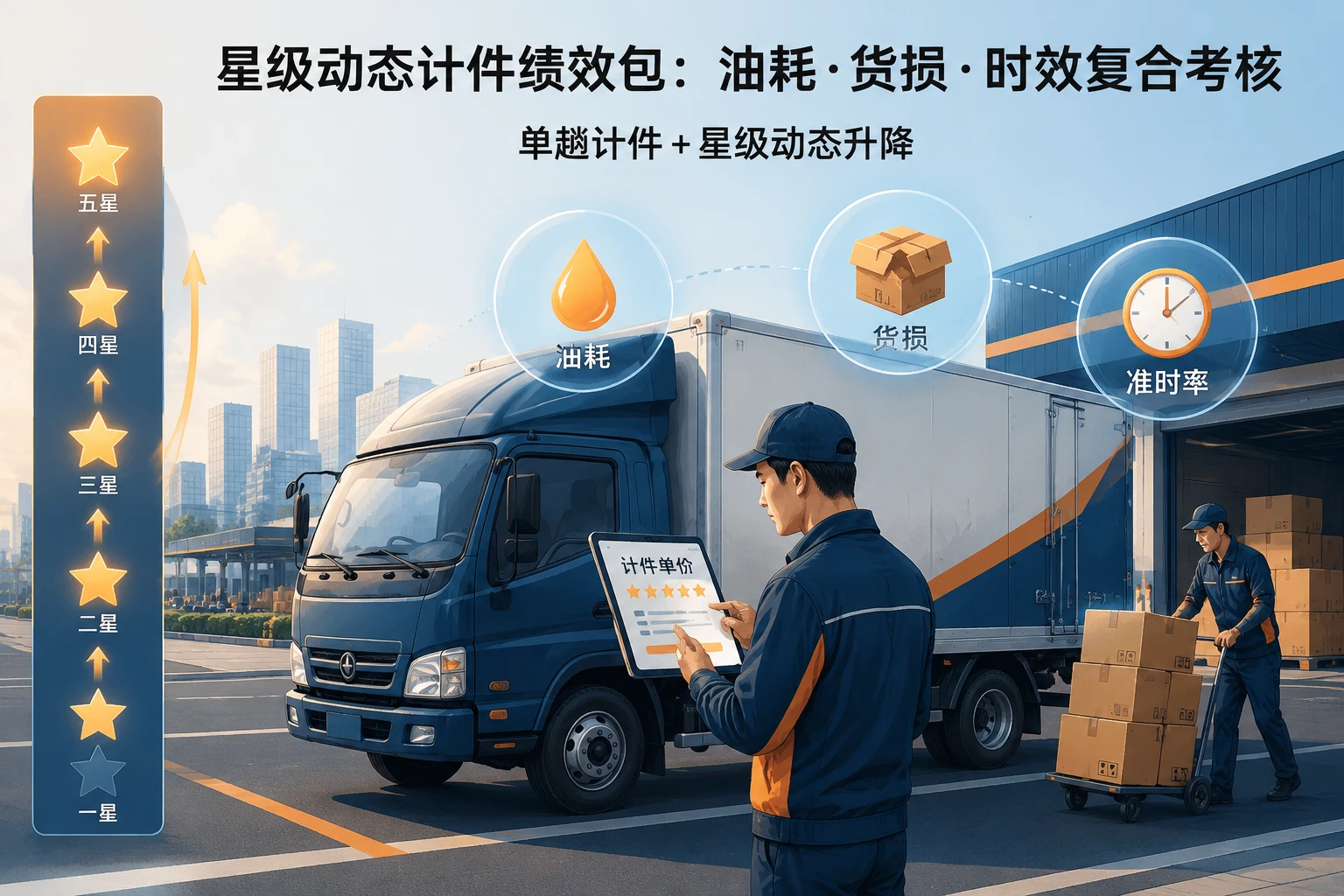 城配车队星级动态考核油耗货损时效的计件绩效包模板实操版）（2026年版）