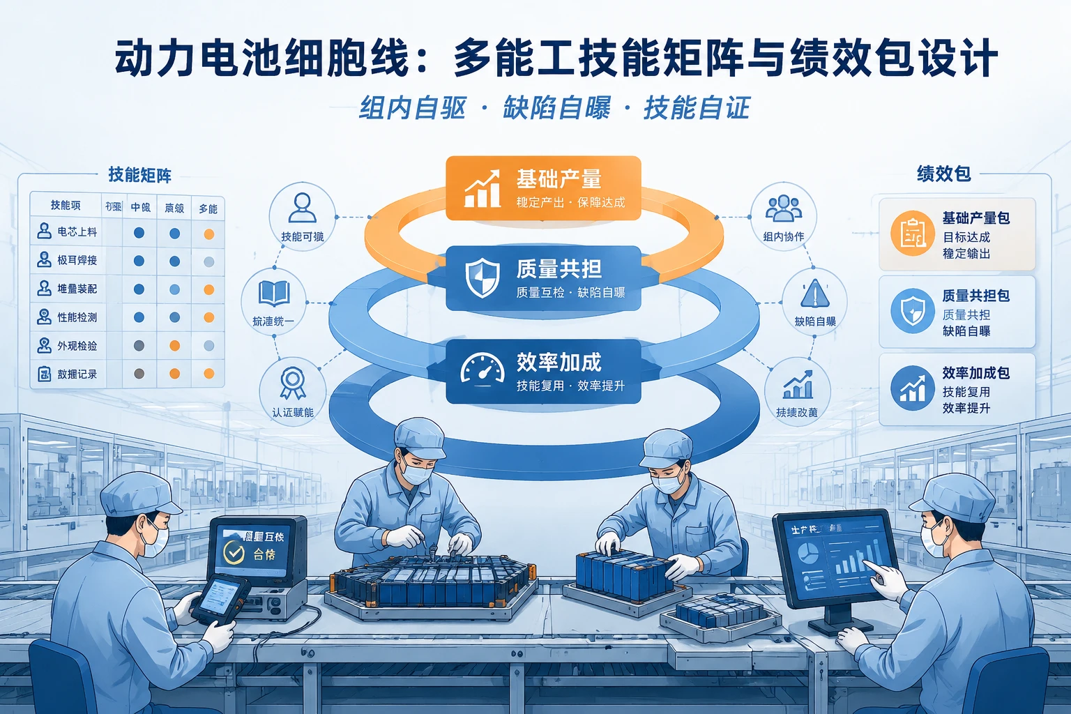 2026年动力电池细胞线多能工技能矩阵与细胞组绩效包设计