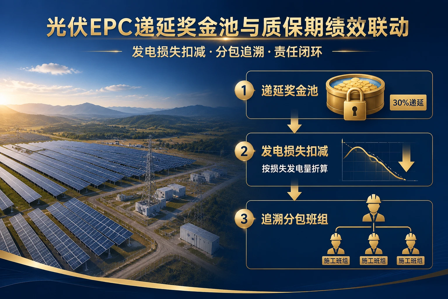 2026年光伏EPC项目经理递延奖金池:质保期发电损失扣减与追溯规则