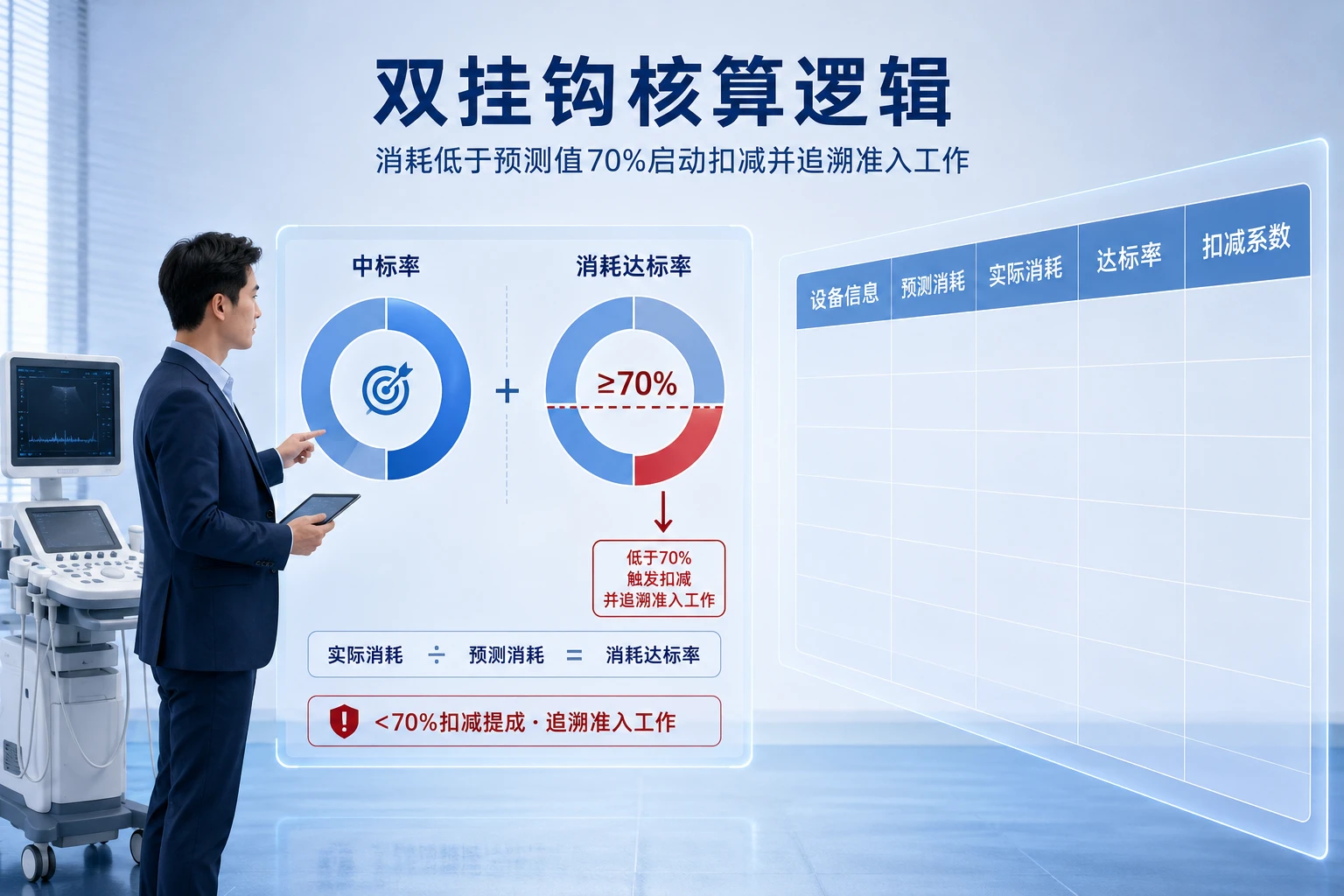 器械区域经理招投标与耗材消耗双挂钩核算表