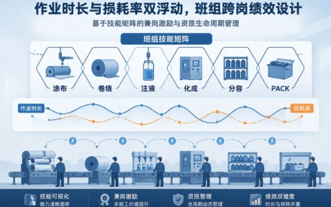 动力电池班组兼岗绩效模型：作业时长与损耗率双浮动分配及资质复位规则
