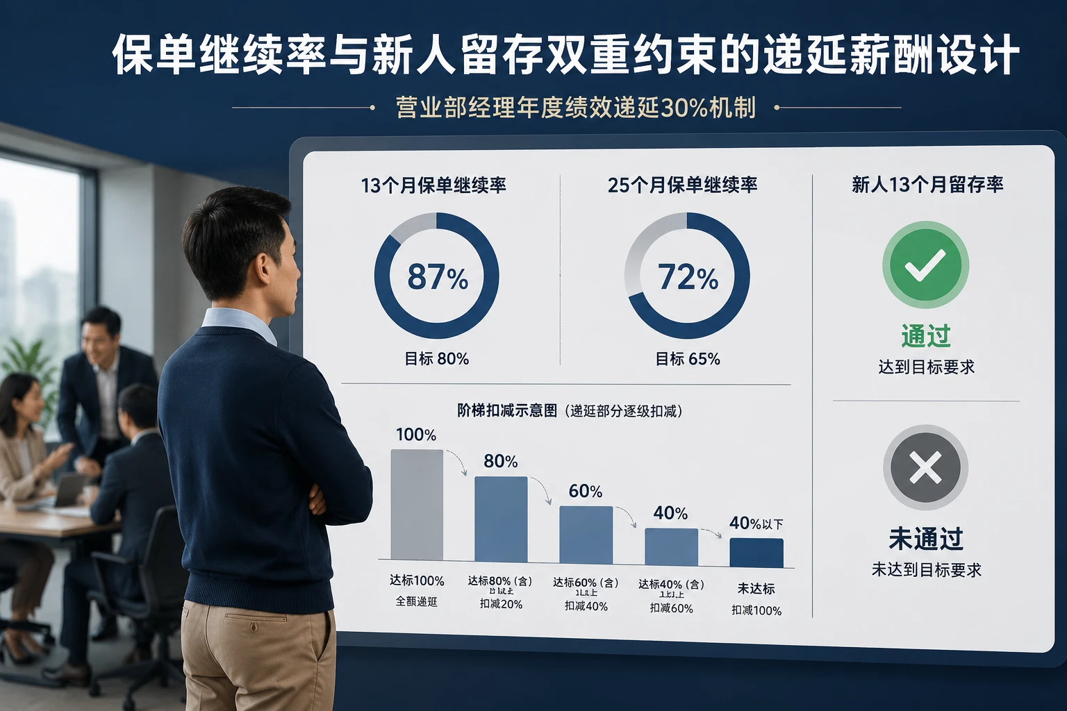 2026年保单继续率与新人留存双重约束的主管递延薪酬设计