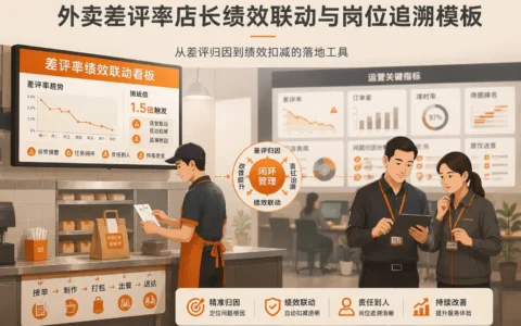 连锁快餐外卖差评率绩效联动模板：双平台扣款追溯与店长降档实操（2026年版）