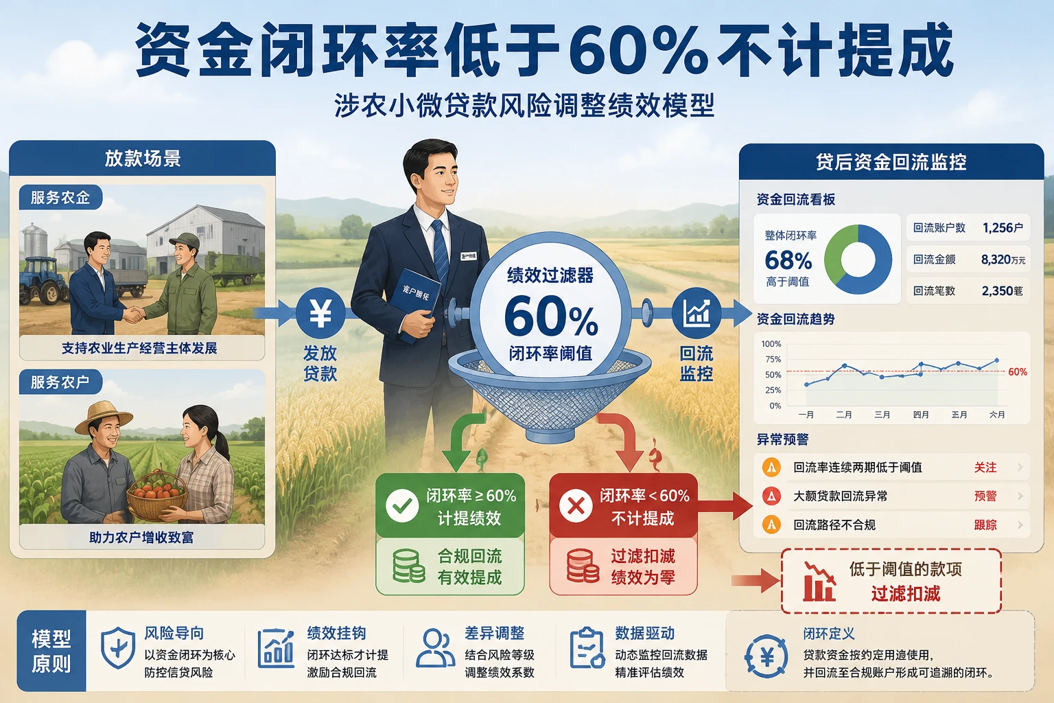 2026年农商行涉农贷款绩效扣减：资金闭环率低于60%不计提成