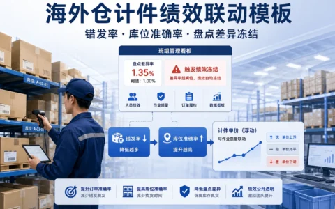 海外仓操作员计件绩效模板：错发率与库位准确率联动考核，附盘点差异冻结机制