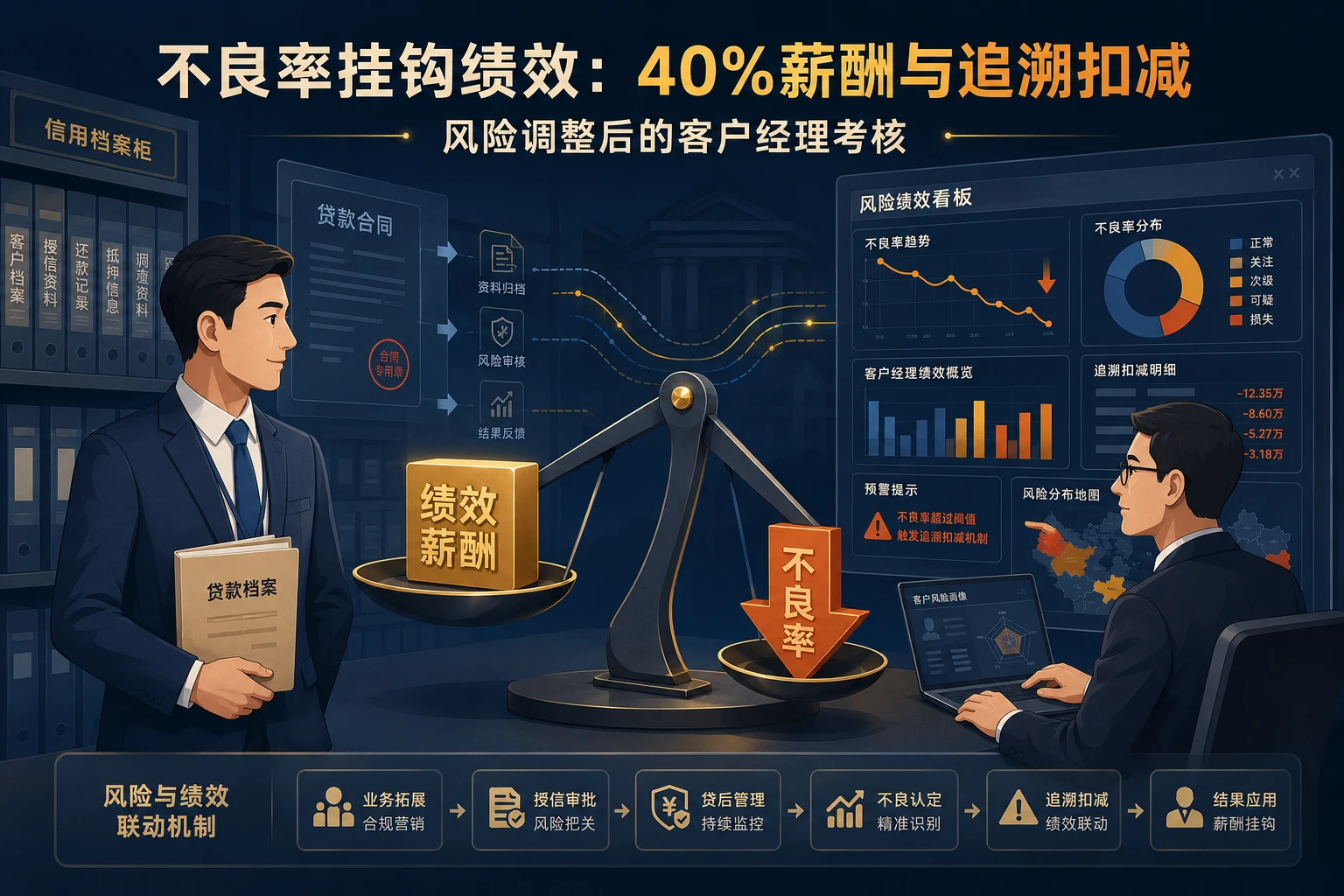 2026年农商行客户经理不良率挂钩绩效：40%薪酬与追溯扣减实操