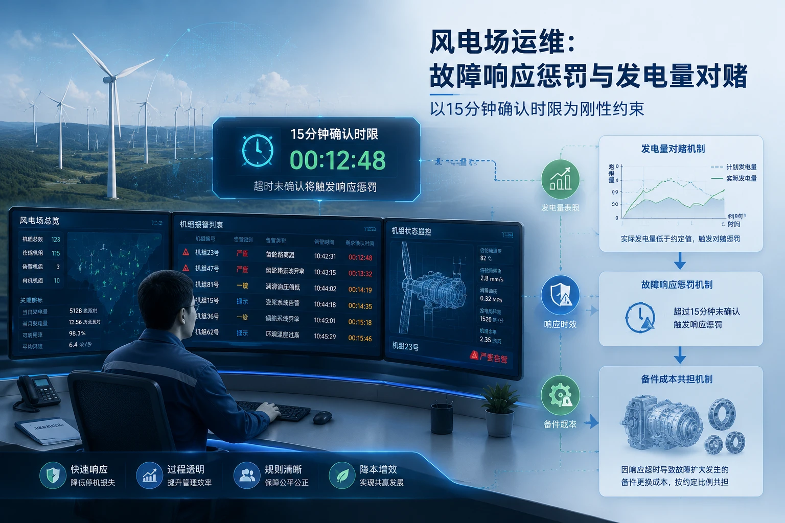 风电场运维班组故障响应惩罚与发电量对赌绩效设计(2026年版)