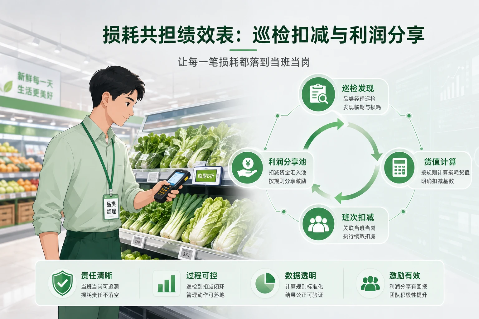 门店生鲜品类经理损耗共担绩效表:巡检扣减与利润分享(2026年版)