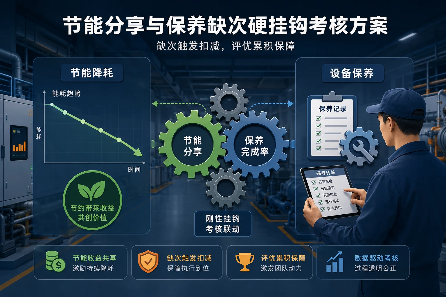 2026年物业工程班组节能分享扣减与保养缺次挂钩考核模板