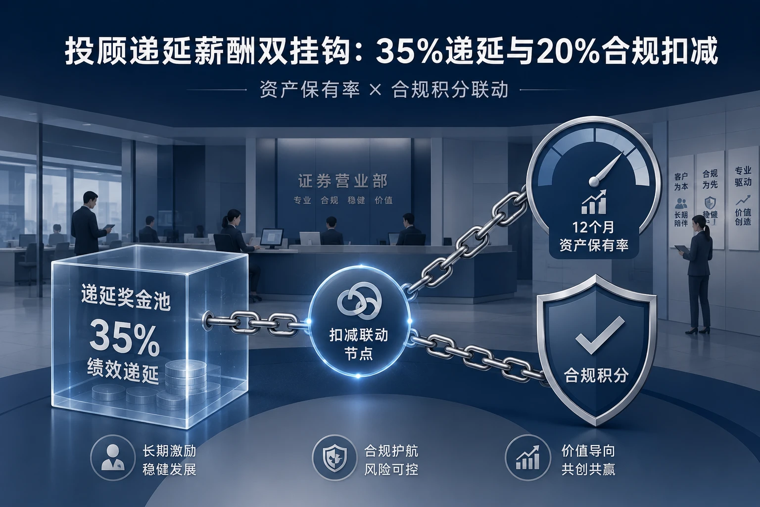 证券投顾递延薪酬双挂钩:35%递延与适当性违规20%扣减规则(2026年版)
