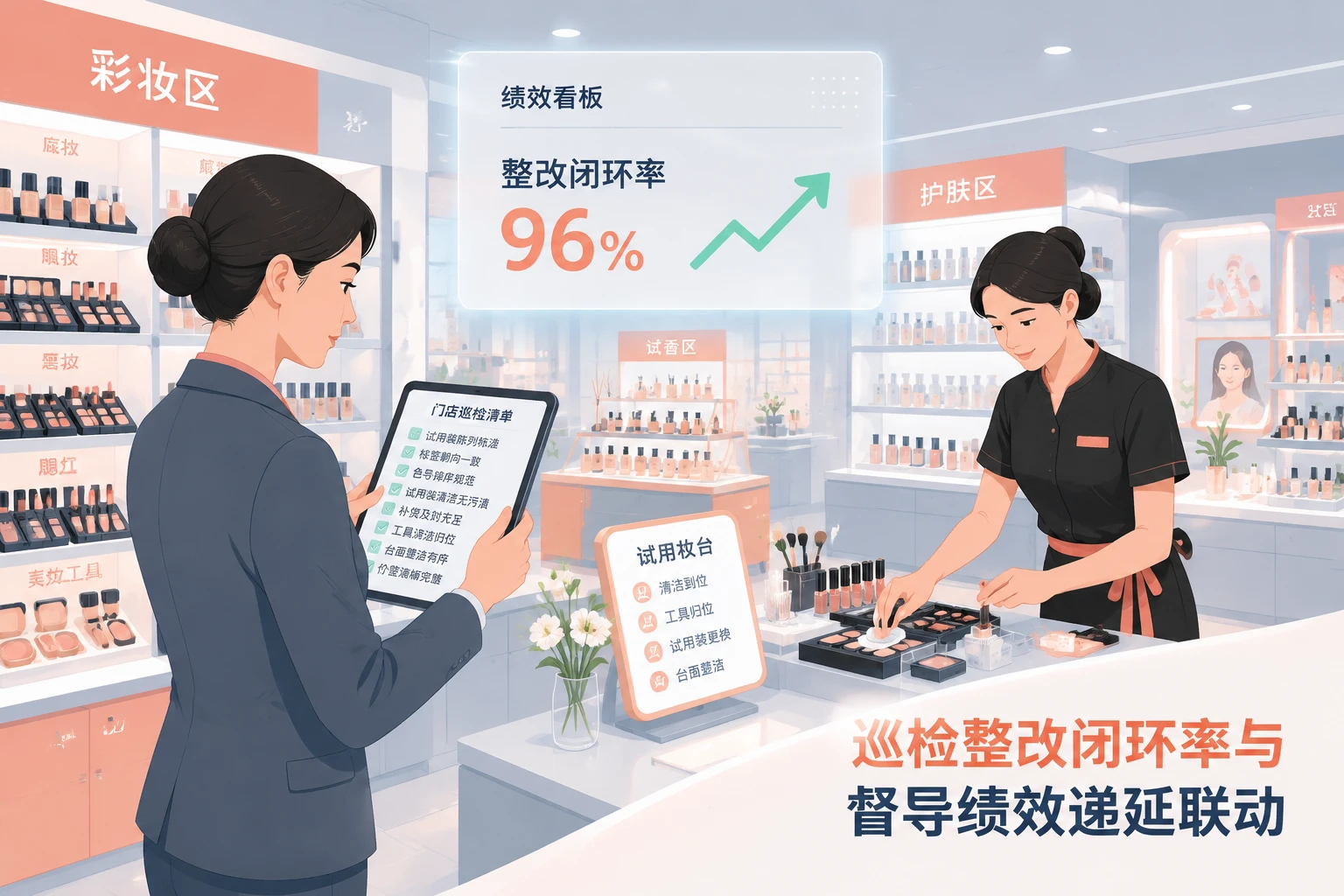 2026年美妆集合店区域督导巡检整改闭环绩效递延与晋升联动规则