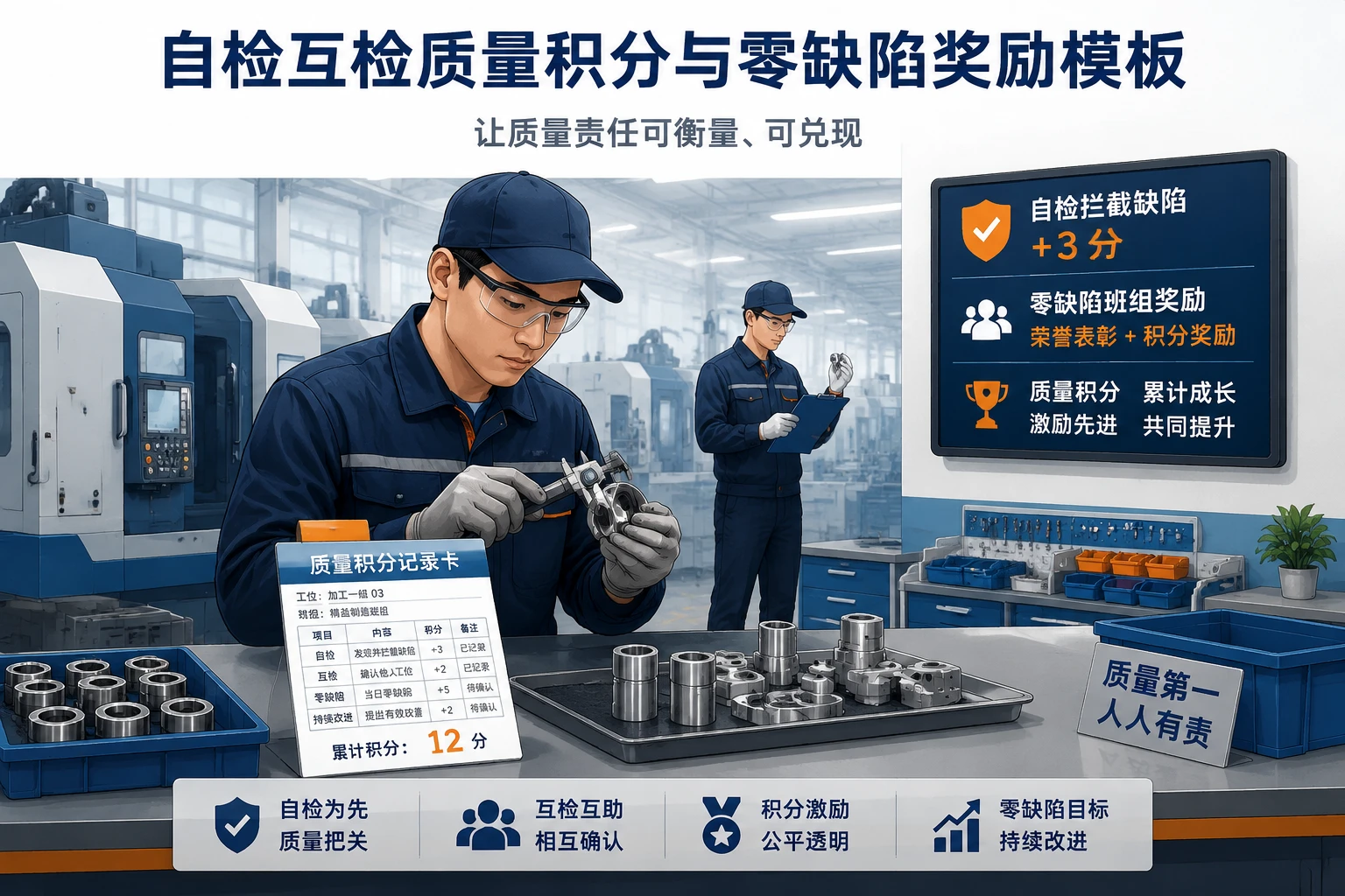 2026年制造班组自检互检质量绩效积分与零缺陷奖励模板