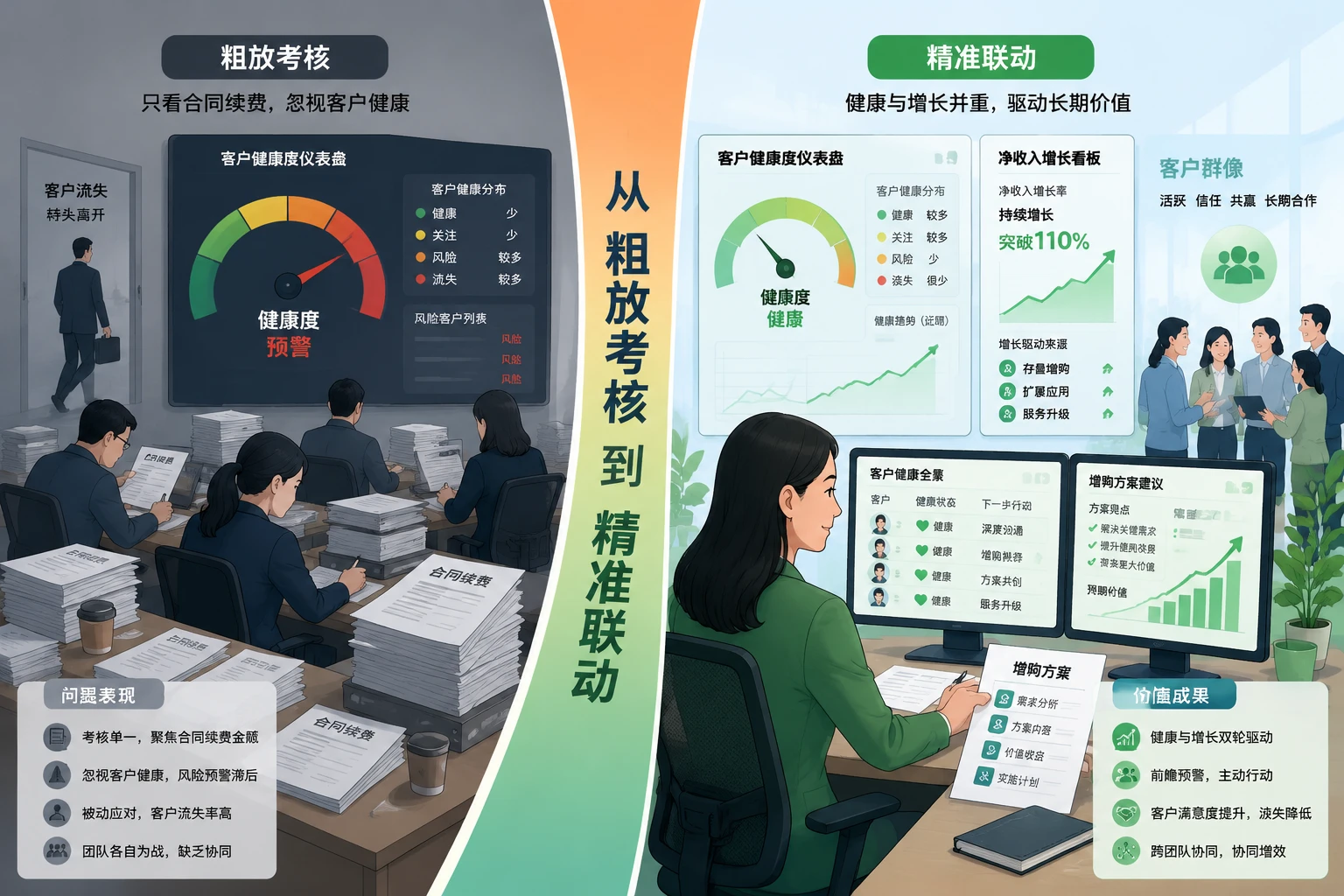 客户成功经理绩效体系:健康度与NRR双维度考核