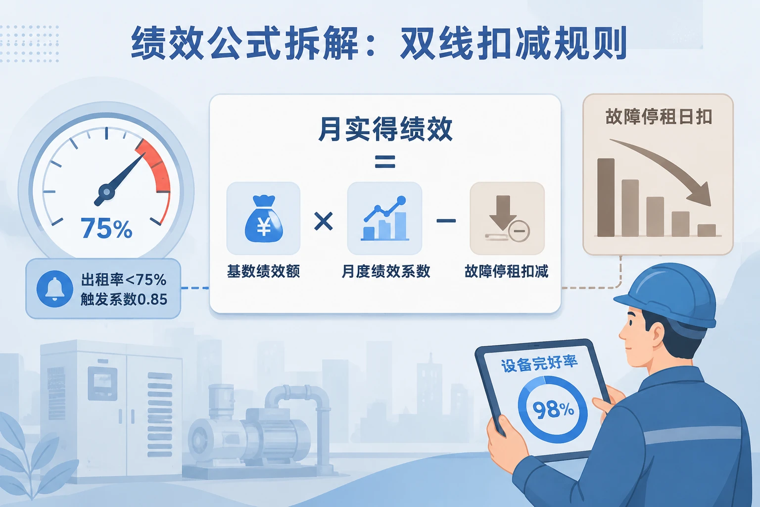 高空作业平台服务绩效:75%出租率与98%完好率双项扣减(2026年版)